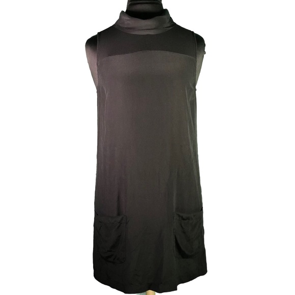 Joie Savory Silk Sarie Tunic Pockets Dress Caviar - Picture 4 of 8